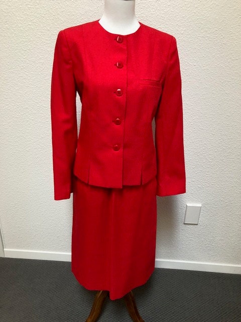 Red Suit Jacket Womens, Formal Pantsuit for Women, Chic Womens
