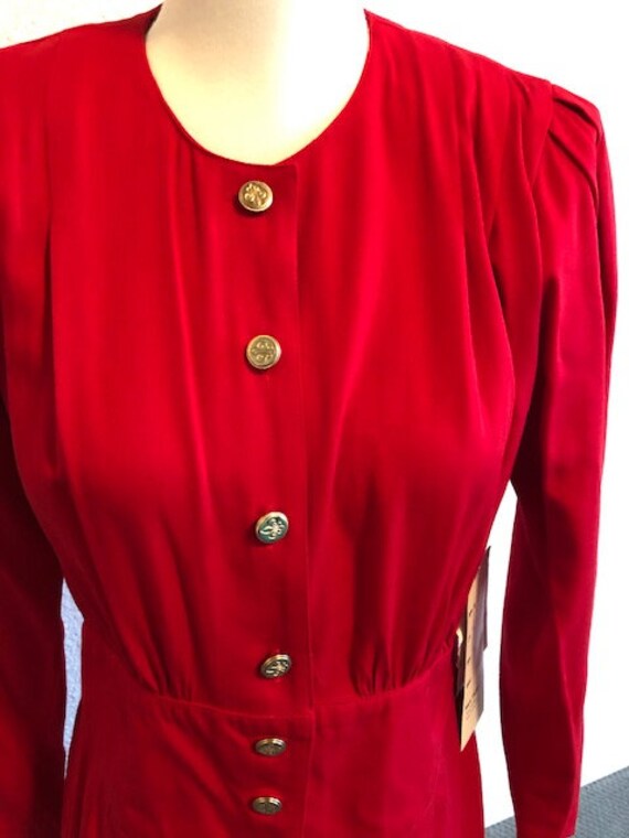 Size 8P Red Designer Dress - image 3