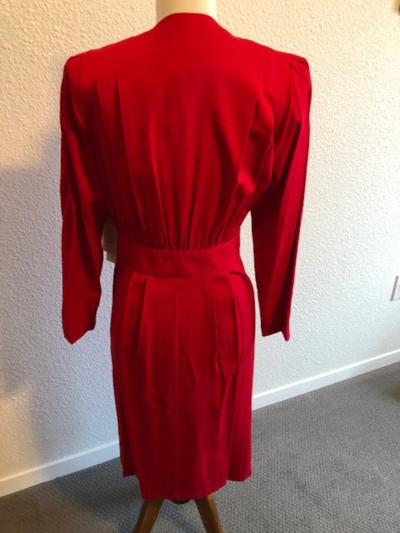 Size 8P Red Designer Dress - image 4