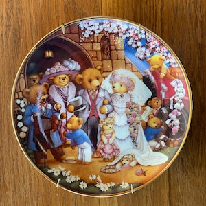 Teddy Bear Wedding | VINTAGE COLLECTIBLE PLATE - Franklin Mint Heirloom