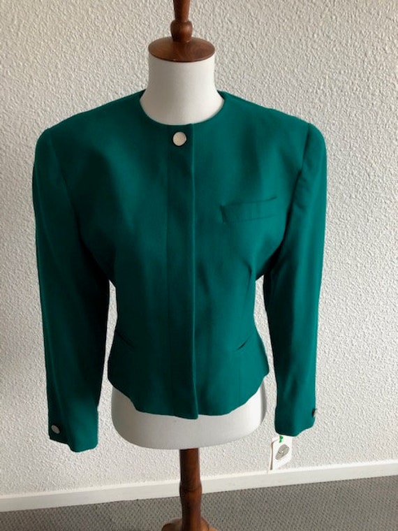 Size 8P Kelly Green Wool Jacket