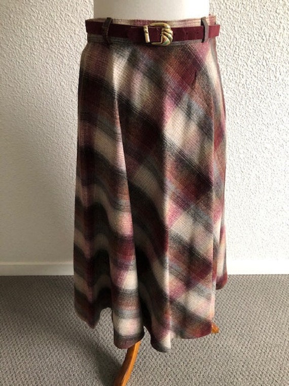 Size 8 Burgundy Plaid Skirt