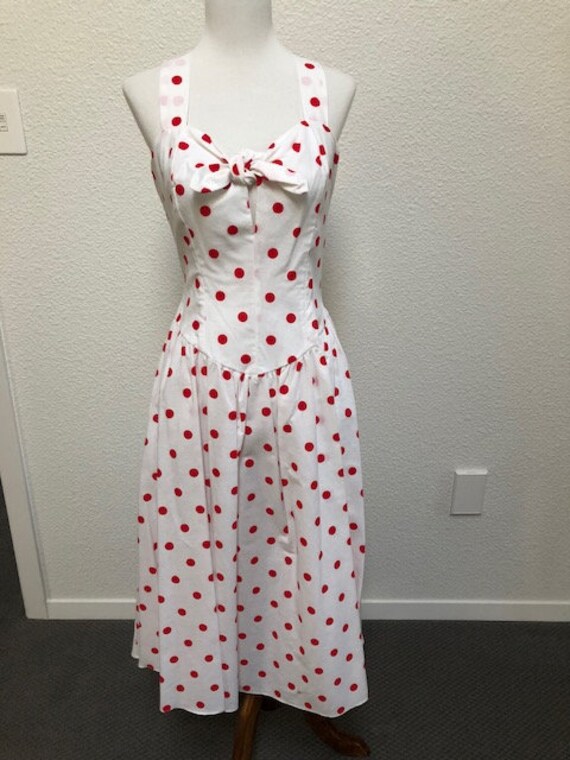red polka dot sundress