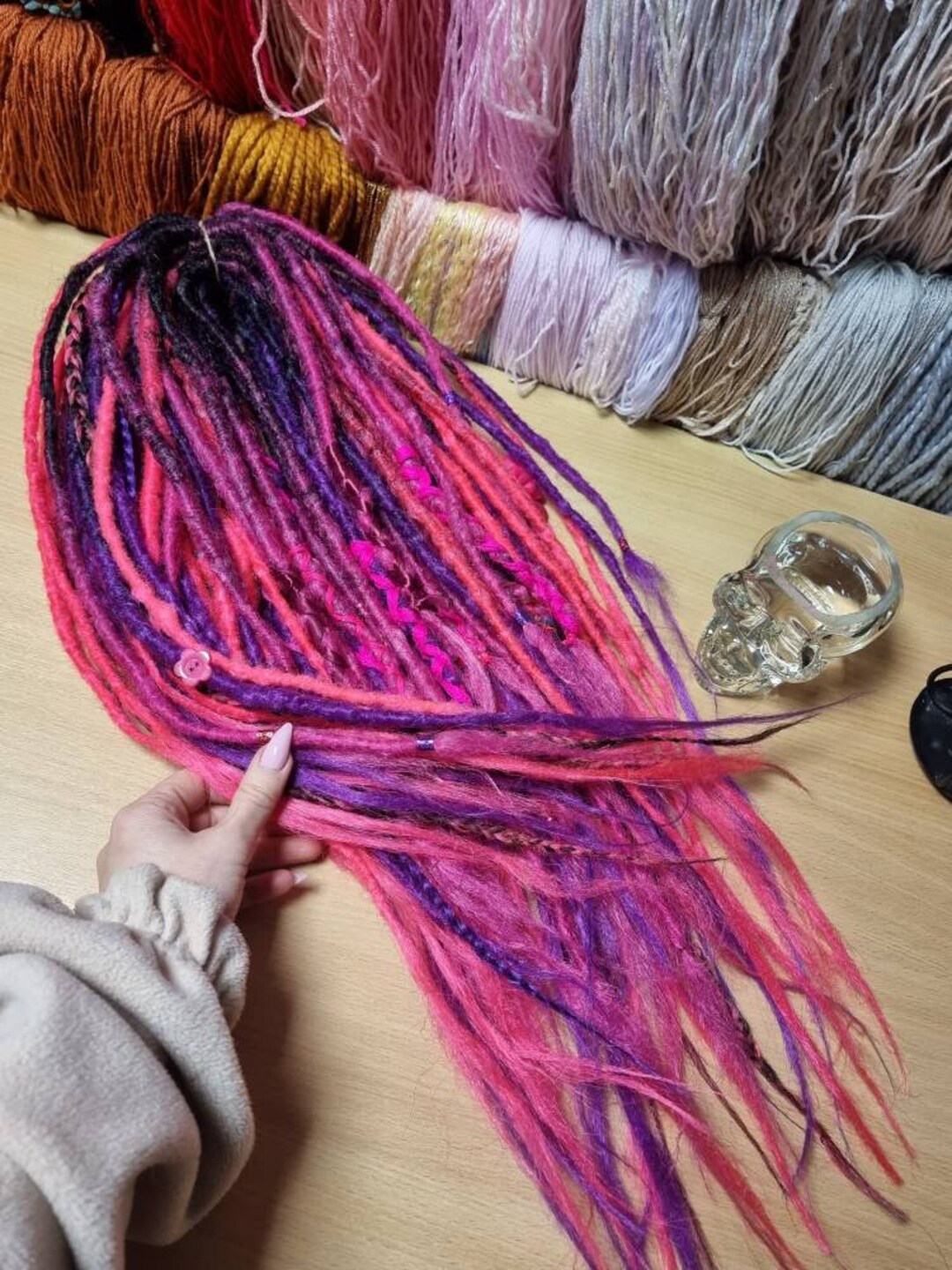 Full Set Dreads Extension Braids / Ombre Purple Pink/ Etsy