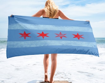 Chicago Flag Beach Towel