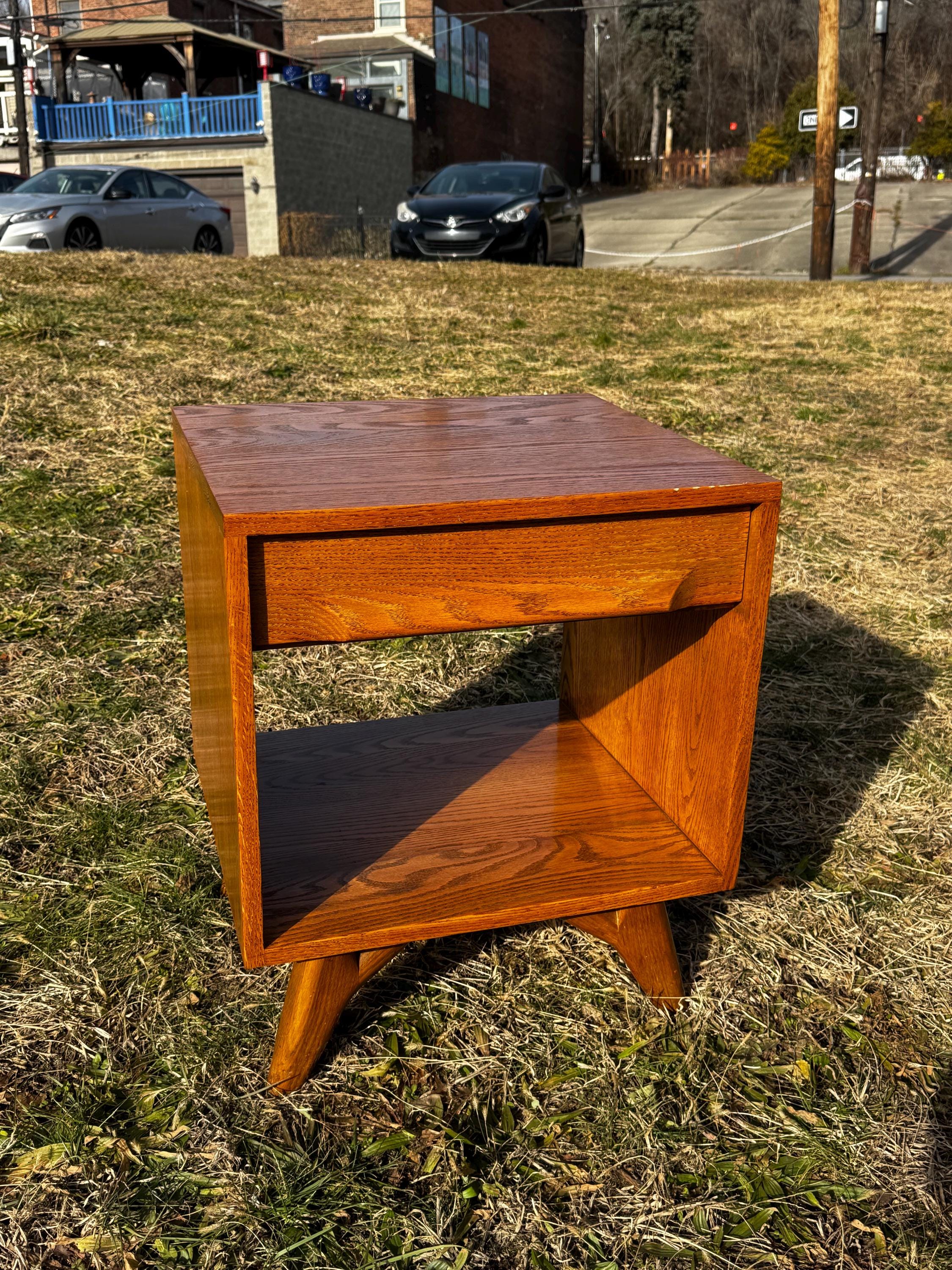 1950s Jack Van Der Molen Oak MCM Full Bed & Nightstand - Etsy