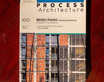 Vintage Japanese Architecture Magazine Architecture Coffee Table Book - Process Architecture 100: Renzo Piano