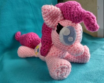 Pinkie pie inspired crochet handmade plush