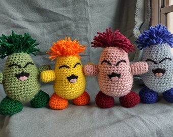 Gehäkelte Neopets Chia inspiriertes Plüschtier. Amigurumi nostalgisches virtuelles Haustier Plüschtier