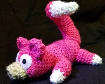 Slowpoke inspired amigurumi pokemon plush