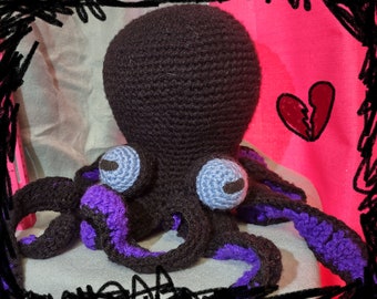 Dark octopus crochet plush amigurumi