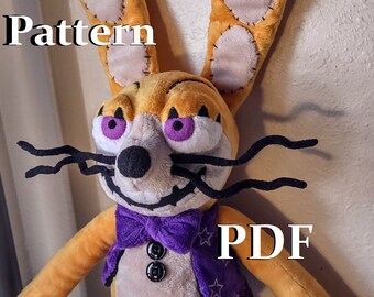 Glitchtrap plush sewing pattern PDF. fnaf malhare plushie tutorial instructions