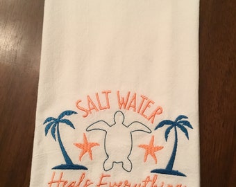 Beach housewarming gift floursack towels