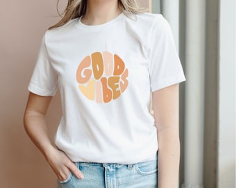Retro Good Vibes T-Shirt, Peace, Kindness, Hippie Design