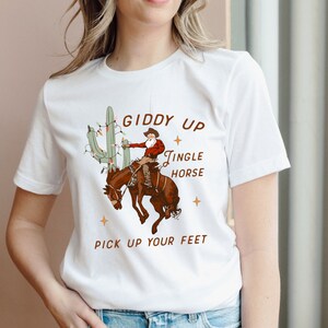 Cowboy Christmas Shirt, Giddy Up Jingle Horse Pick Up Your Feet, Howdy Country Christmas Horse, Cowgirl Shirt, Christmas Sweatshirt