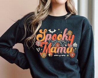 Spooky Mama Halloween Sweatshirt, Cute Graphic Sweater
