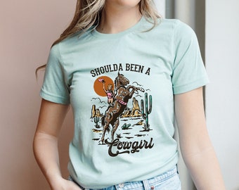 Retro Cowgirl Graphic Tee, Western Rodeo Shirt