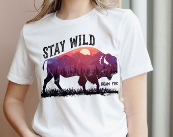 Wild West Buffalo Graphic Tee, Stay Wild Shirt