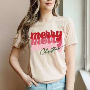 Merry Merry Christmas Shirt, Merry Merry Retro Vintage Shirt, Urlaub Outfit, Weihnachtsfeier, Weihnachtsgeschenk