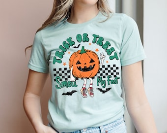 Trick or Treat Smell My Feet T-Shirt, Spooky Halloween Shirt