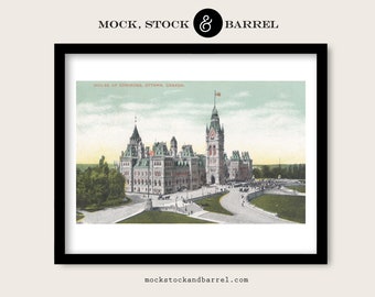Canada Parliament Buildings, Ottawa, Ontario - 1907 Art Print from Vintage Postcard