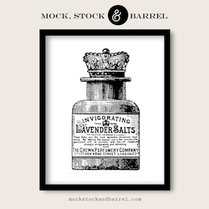 Lavender Salts Bottle, Vintage Victorian Printable Wall Decor for Home, Bathroom, Makeup Room, Office