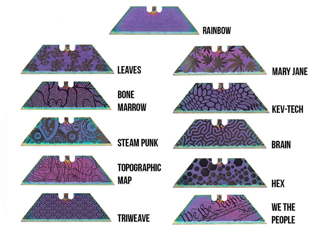 Laser Etched Utility Blade, Custom Utility Knife Blades, Laser Engraved