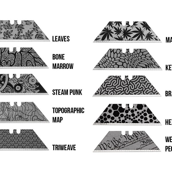 Laser Etched Utility Blade, Custom Utility Knife Blades, Laser Engraved, Box Cutter Blade, Razor Blade, Steampunk, Topo Map, We The People