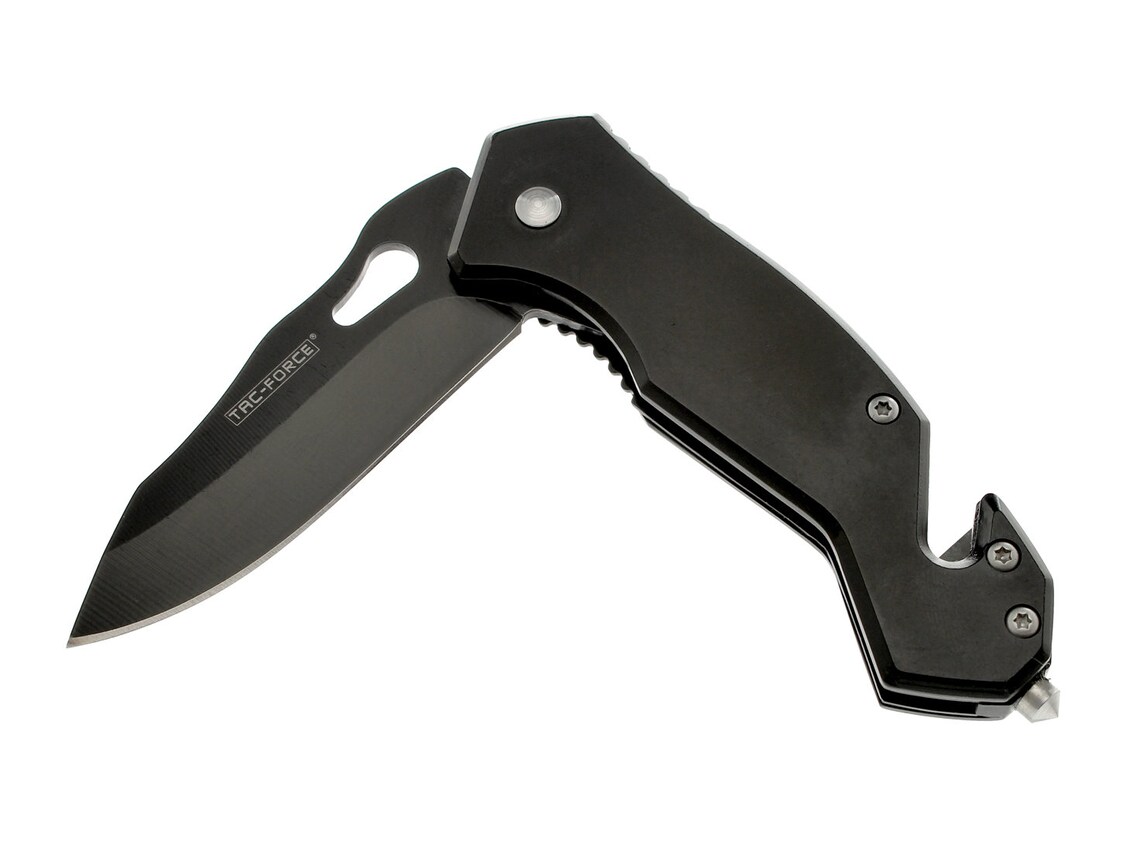 Folding Rescue Pocket Knife Glass Break Seatbelt Cutter Black Etsy