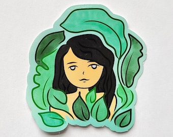 Plant Goddess Sticker •Vinyl Sticker•Laptop Sticker•Vinyl Laptop Sticker•Hydro flask•Water bottle•Cute•Decal•Glossy•Plant•Garden•Watercolor