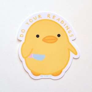 Do Your Readings Ente •Vinyl Aufkleber•Laptop Aufkleber•Wasserflasche•Flachmann Aufkleber•Schule•Klassisch•Niedlich•Studium•Hochglanz•Motivational•Arbeit