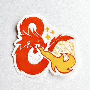 Adesivo Dungeons and Dragons 20 • Adesivo de vinil • Adesivo de vinil para laptop • Garrafa de água • Garrafa térmica • Decalque • Brilhante • D&D • Dados • Jogo • Fantasia