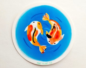 Pair of Koi Fish •Vinyl Sticker•Couple•BFF•Best FriendLaptop Sticker•Vinyl Laptop Sticker•Water bottle•Hydroflask•Classic•Cute•Glossy