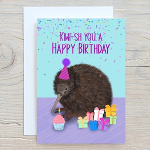 Kiwi-sh ti augura buon compleanno - Kiwi - Biglietto di auguri - 2 varianti di dimensioni