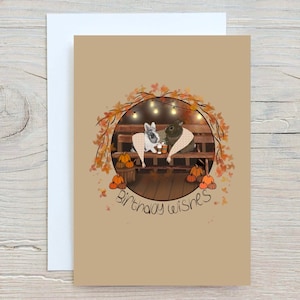 Souhaits d'anniversaire de lapins de soirée d'automne - carte de voeux - envoyer directement à votre destinataire !