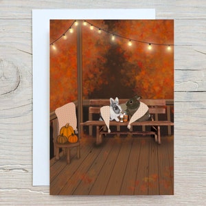 Lapins du soir d'automne - carte de voeux - envoyer directement à votre destinataire !