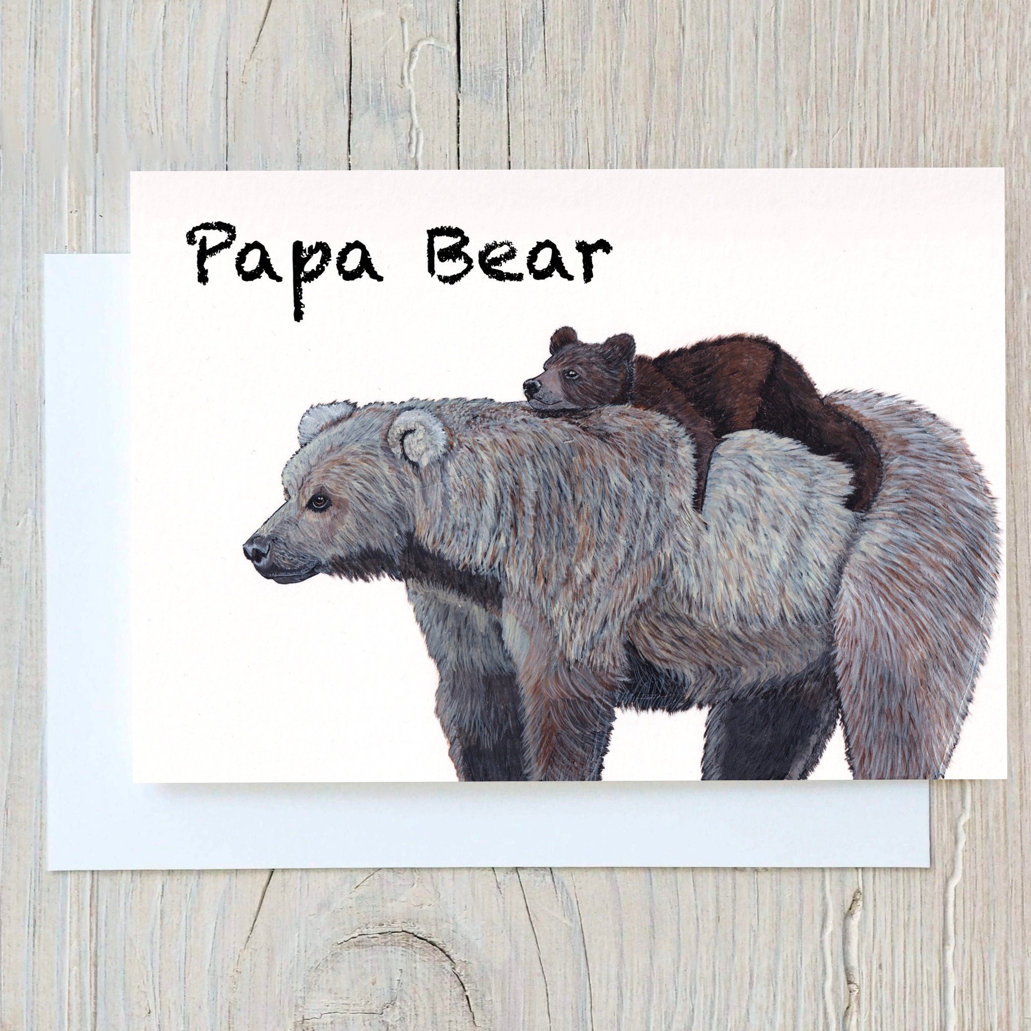 Bear Family Greetings Card: Mama, Papa & Baby Bear Print - Etsy
