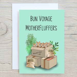 Bun Voyage MotherFluffers - Kartka z pozdrowieniami w ruchu - 2 warianty rozmiarów