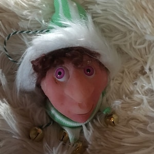 00AK Solid Silicone  Elf head Christmas Ornament