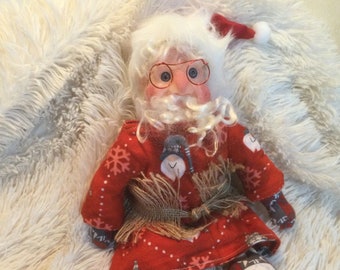 13.5 Christmas Silicone Santa Doll with poseable cloth body