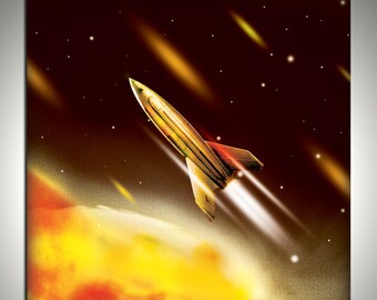 rocket 40x40cm limted edition