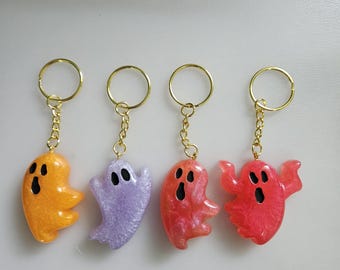 Ghost Keychain: Resin Ghost, Halloween Keychains.