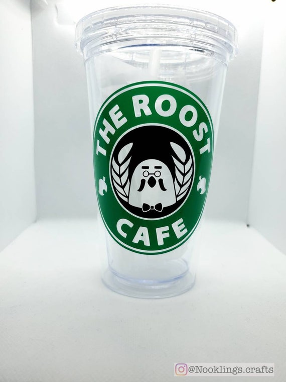 The Roost Cafe Tumbler With Lid and Straw Gaming Gifts Personalized Gifts Animal  Crossing New Horizons Brewster Custom Cold Cup 