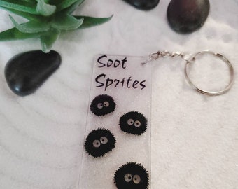 Soot Sprites, Soot Sprite Keychain, Keychain, Cute Keychains, Totoro Keychain, Resin Keychain, Cute Anime, Anime Keychain, Keychain Charm