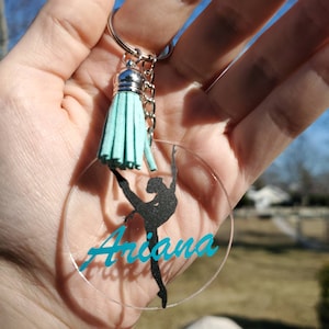 Dancer Keychain, Dance Bag Accessory, Dance Team Gift, Keychain, Keychain with Tassel, Cute Keychain, Team Gift, Teacher Gift, Bag Charm