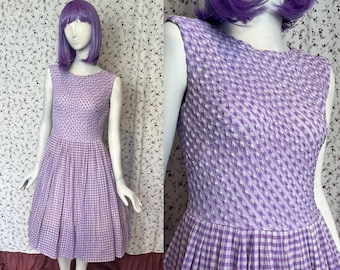 Vintage 1950s Purple Gingham Dress by R&K Originals