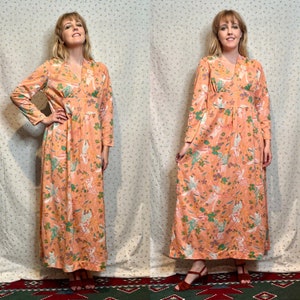 Vintage 1970s Art Deco Novelty Print Maxi Dress image 1