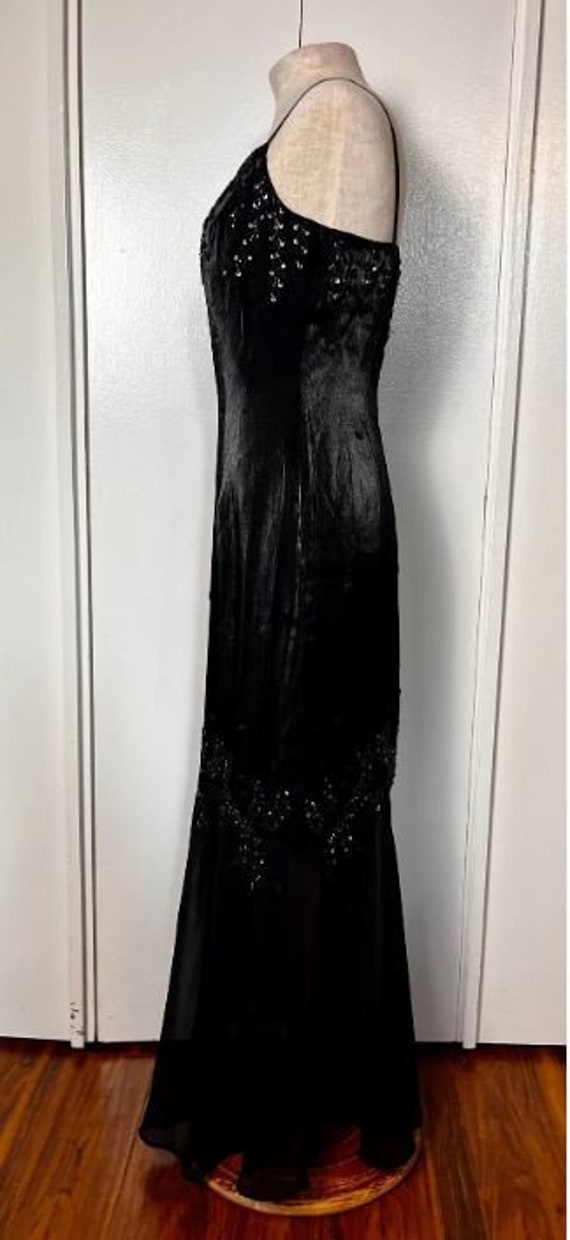 Vintage 1990's "Cache" Black Shimmer Sequin Embel… - image 7