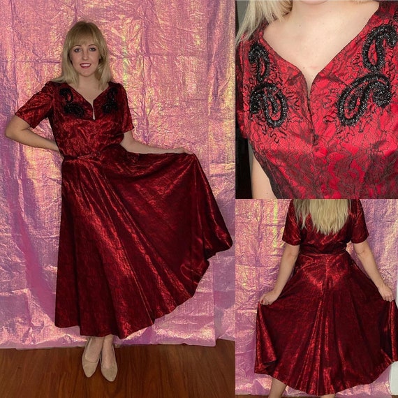 Vintage Late 40’s/Early 50’s Custom Made Red & Bl… - image 9