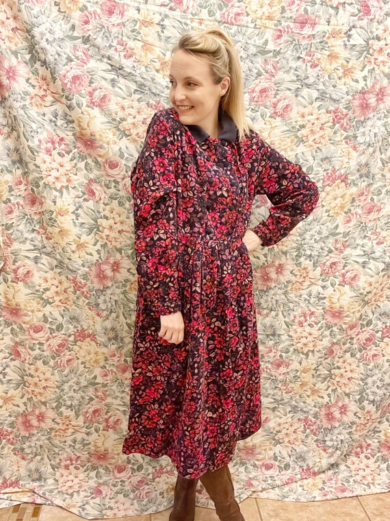 Vintage 80’s Laura Ashley Floral Dress Large - image 3